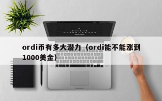 ordi币有多大潜力（ordi能不能涨到1000美金）