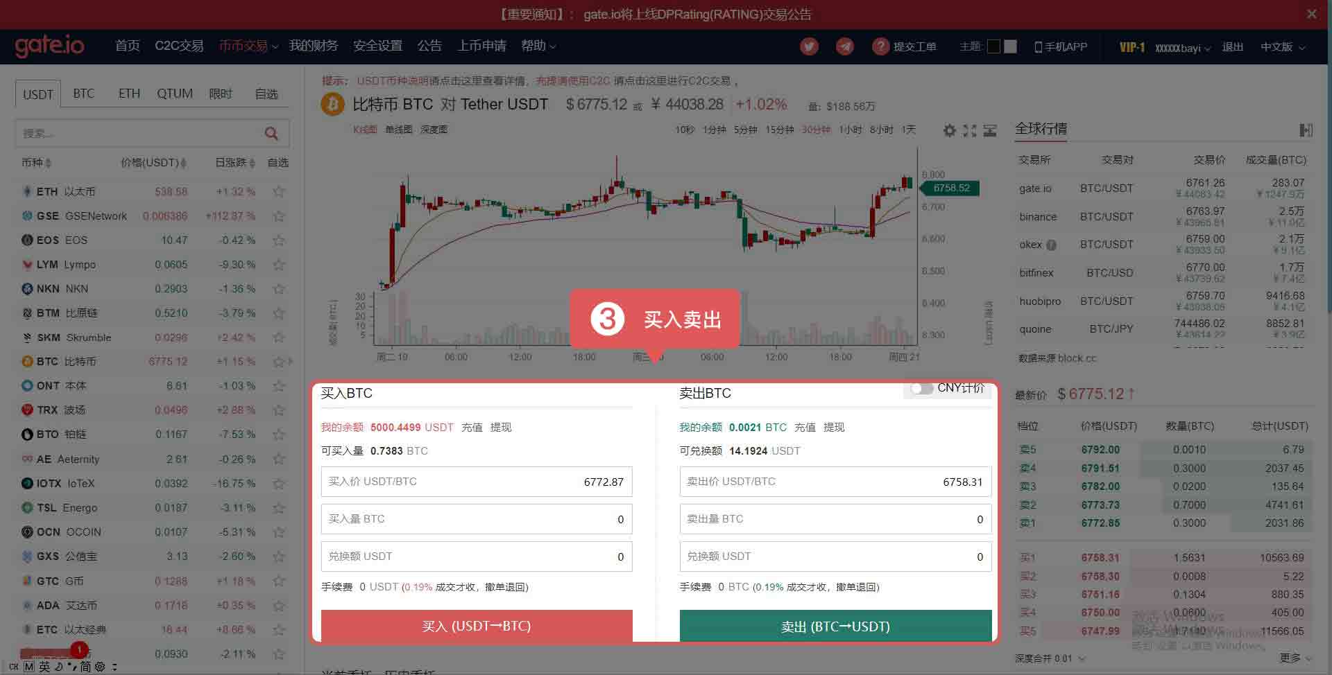 gate.io平台币币交易操作流程详解(图文)-第3张图片-尚力财经