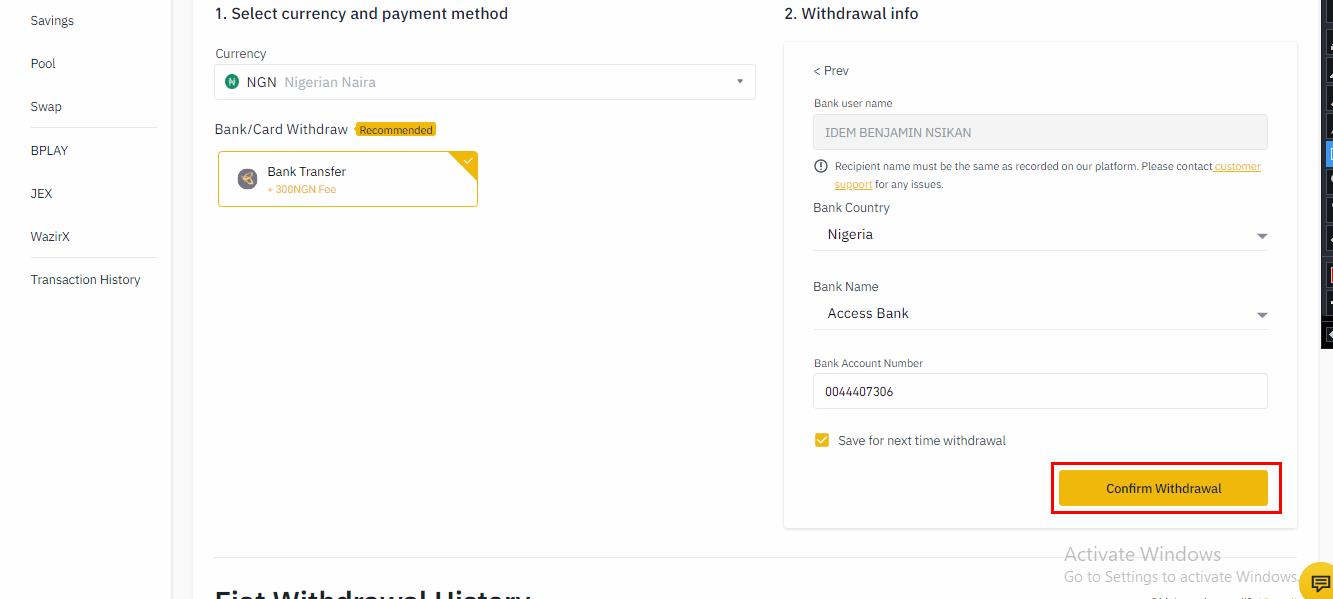 通过Web和移动应用程序在Binance上存入和提取Naira（NGN）-第10张图片-尚力财经