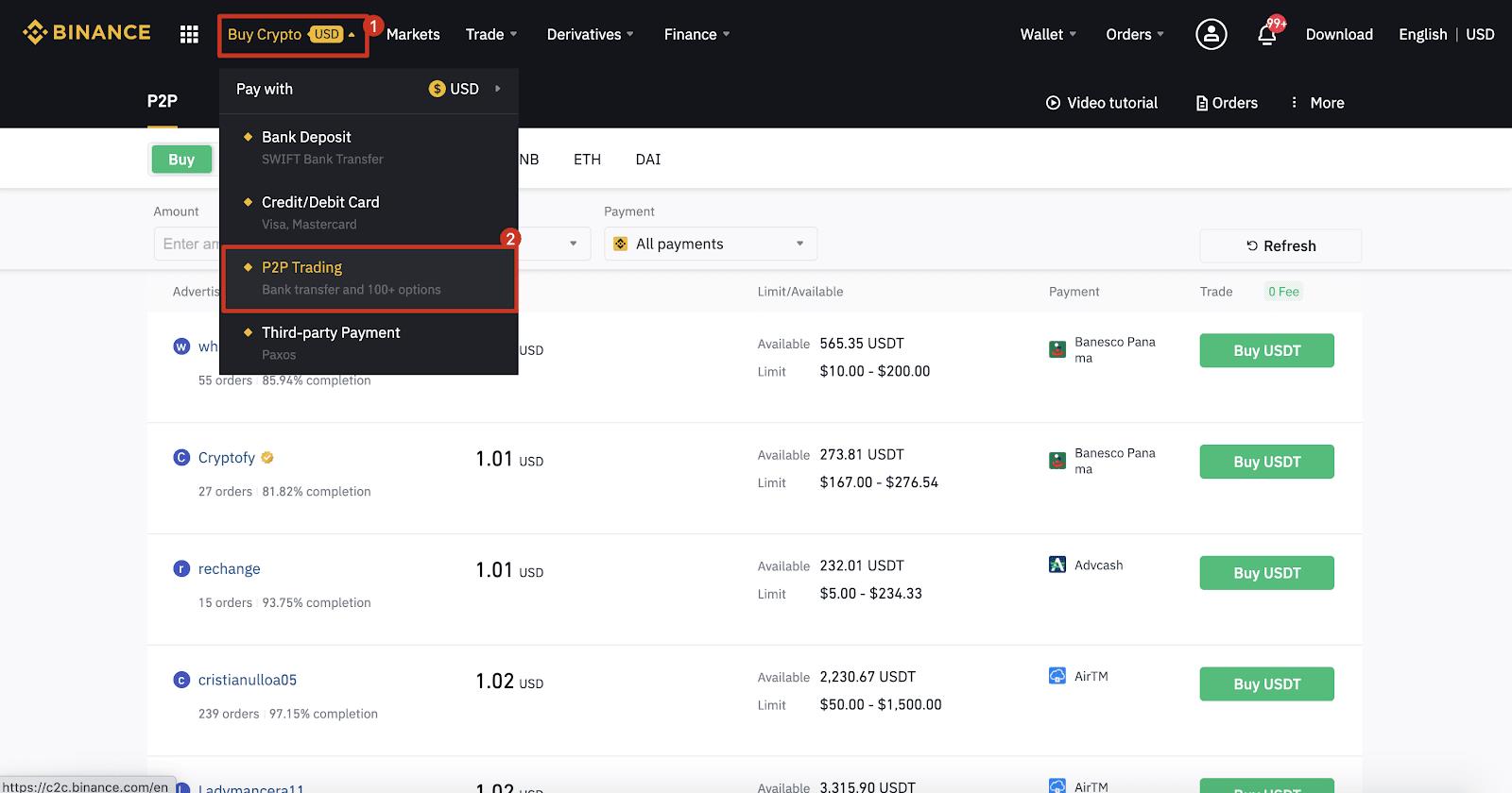 如何通过Web和移动应用程序在Binance P2P上购买加密货币-第5张图片-尚力财经